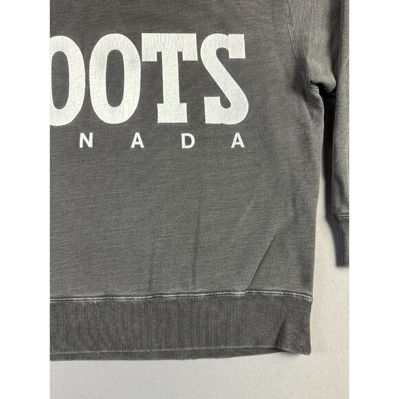 Vintage Rare 90s Roots Canada Sun Faded Black Crewneck Sweater Fit Medium Hype - Picture 6 of 12
